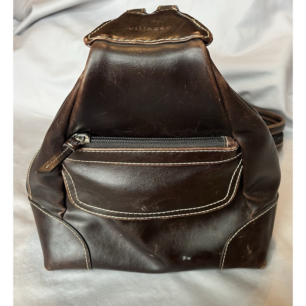 VTG  Y2K Liz Claiborne VILLAGER Dark Brown Backpack Sling Purse